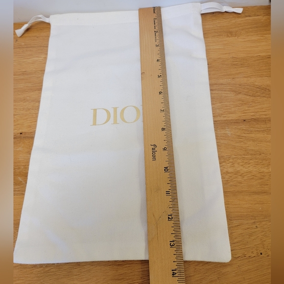 Authentic DIOR 13” x 8.5” White Canvas Cloth Drawstring - Picture 2 of 3